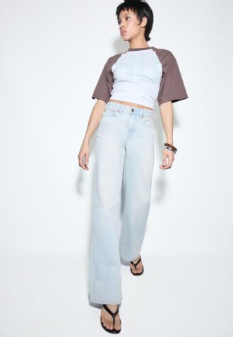 D92 Jeans med rett, Wide Leg-modell