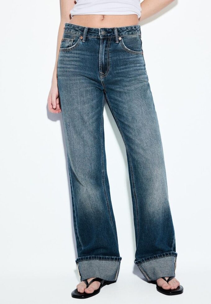 D92 Jeans med rett, Wide Leg-modell
