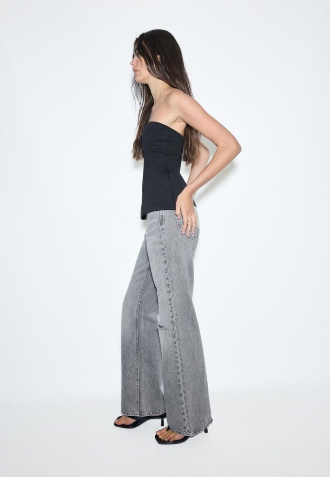 D92 Jeans med rett, Wide Leg-modell