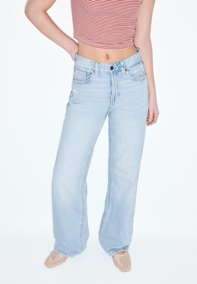 D92 Jeans med rett, Wide Leg-modell