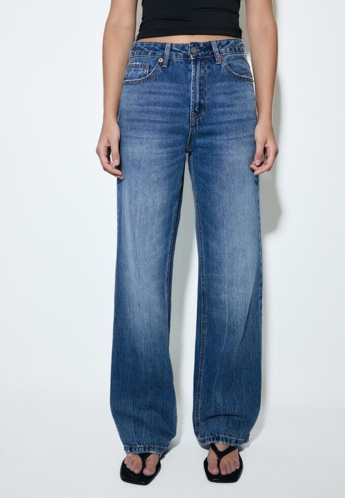 D92 Jeans med rett, Wide Leg-modell