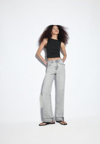 D92 Jeans med rett, Wide Leg-modell