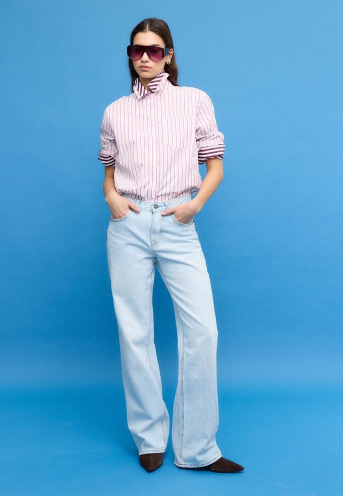 D92 Jeans med rett, Wide Leg-modell