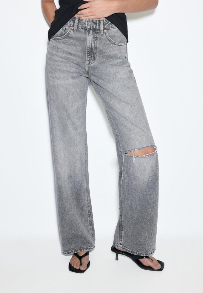 D92 Jeans med rett, Wide Leg-modell
