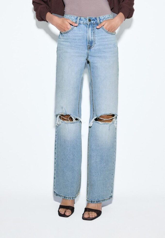 D92 Jeans med rett, Wide Leg-modell