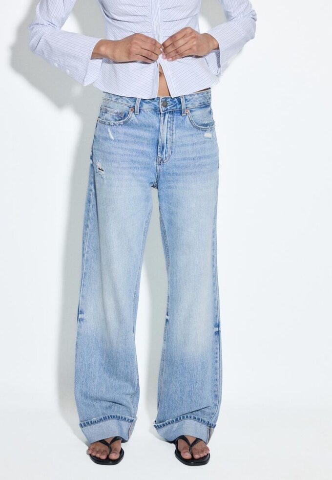D92 Jeans med rett, Wide Leg-modell