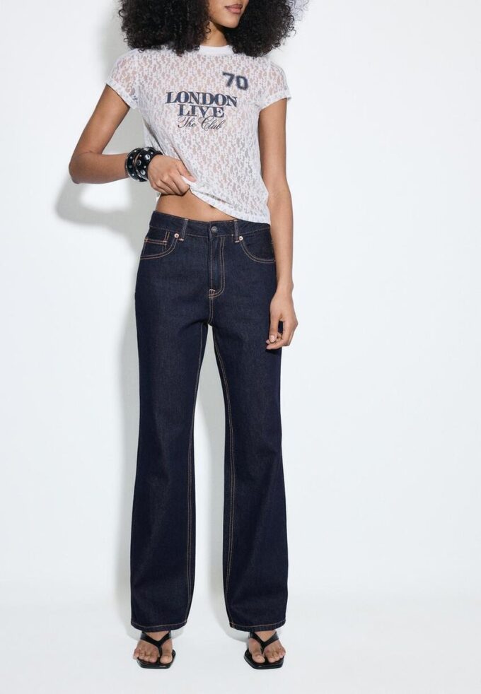 D92 Jeans med rett, Wide Leg-modell