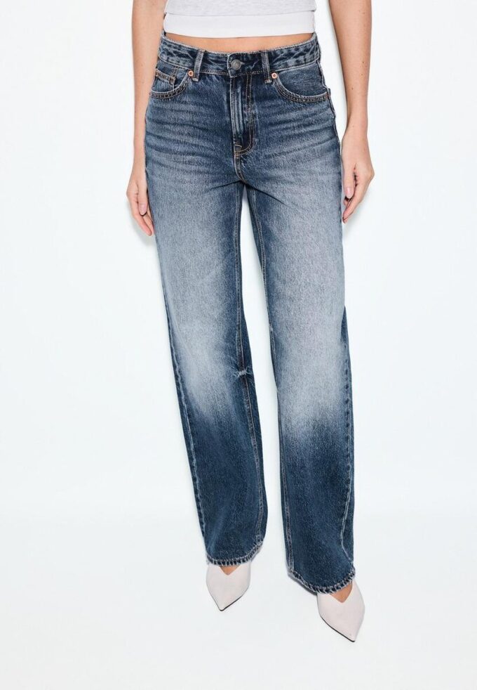 D92 Jeans med rett, Wide Leg-modell