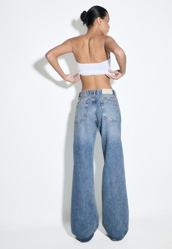 D92 Jeans med rett, Wide Leg-modell