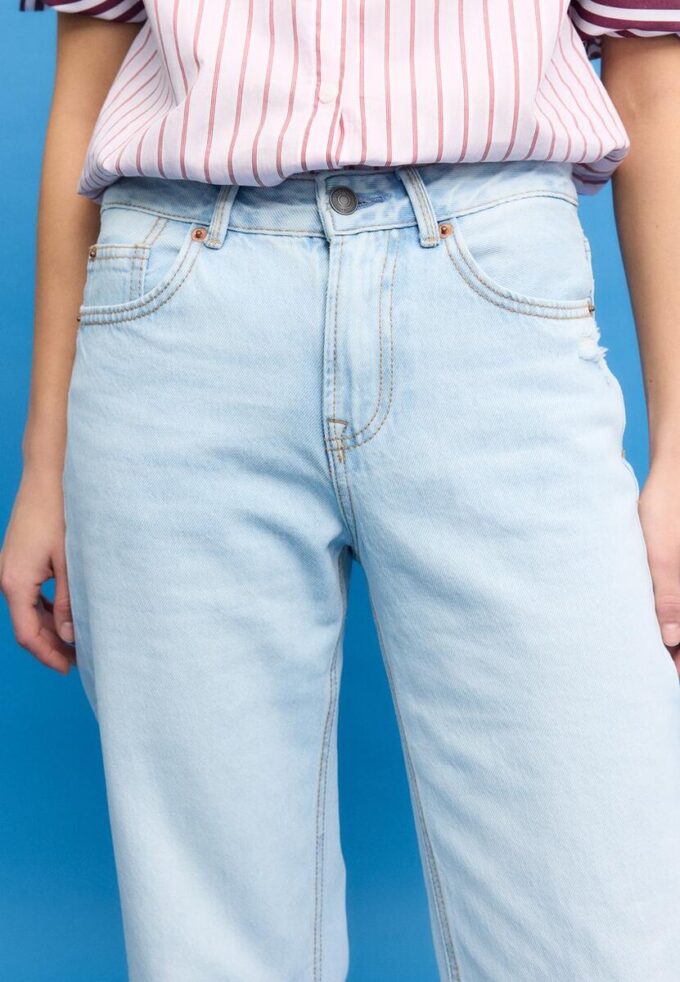 D92 Jeans med rett, Wide Leg-modell