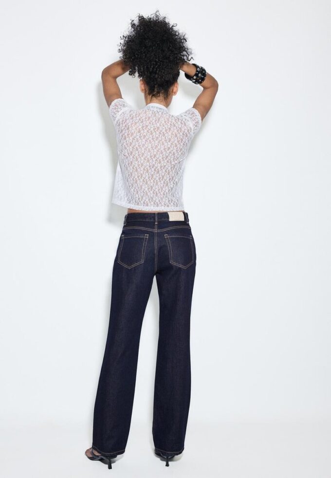 D92 Jeans med rett, Wide Leg-modell