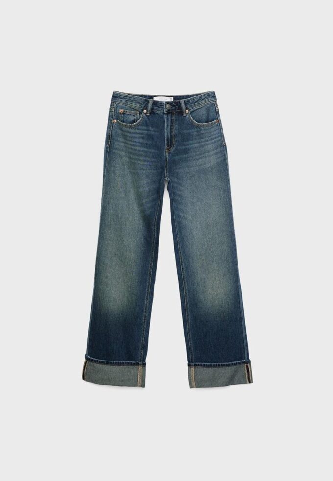 D92 Jeans med rett, Wide Leg-modell
