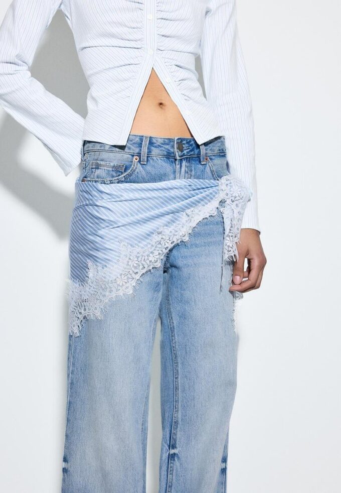 D92 Jeans med rett, Wide Leg-modell