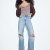 D92 Jeans med rett, Wide Leg-modell