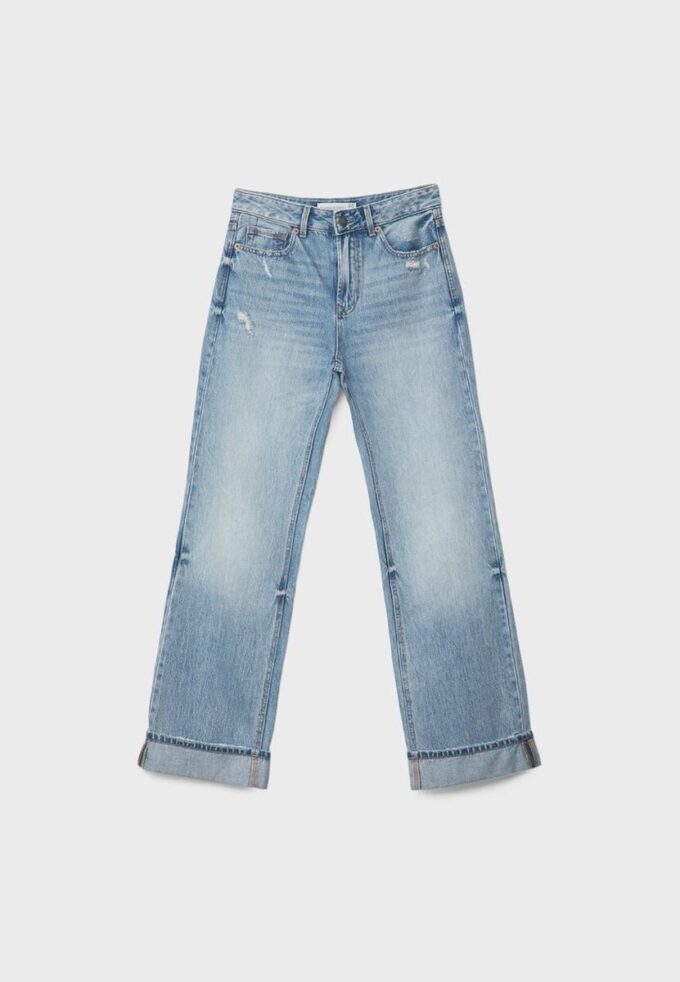 D92 Jeans med rett, Wide Leg-modell