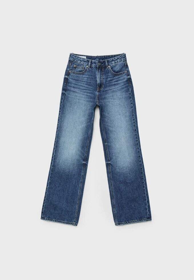 D92 Jeans med rett, Wide Leg-modell