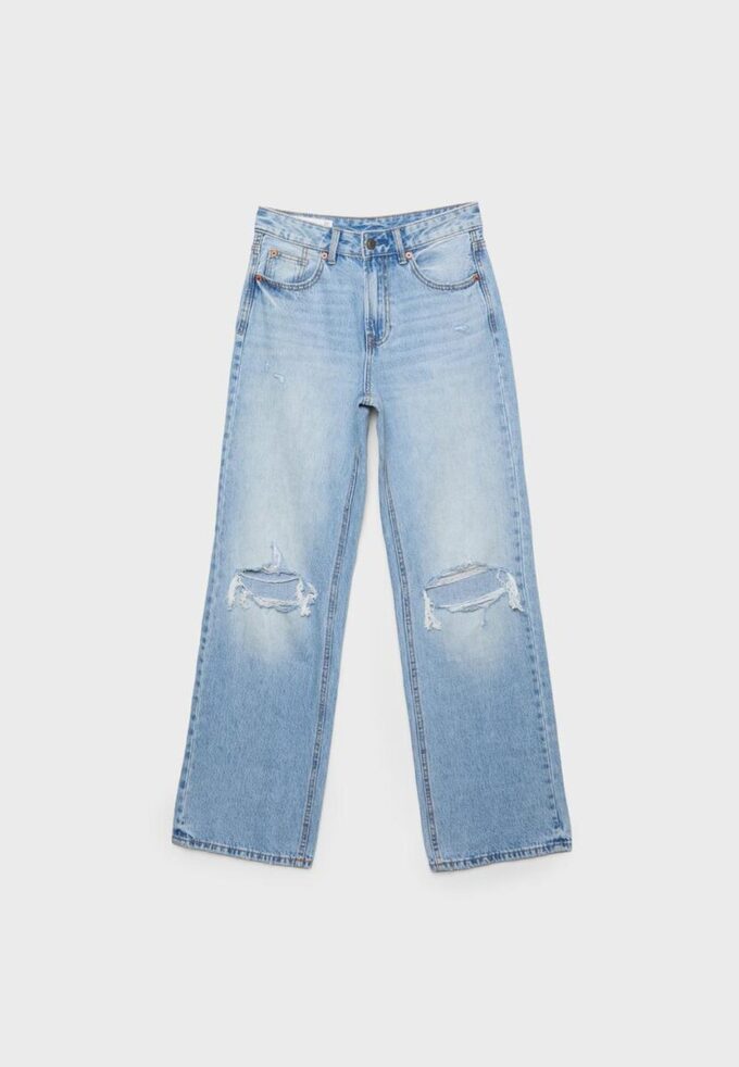 D92 Jeans med rett, Wide Leg-modell