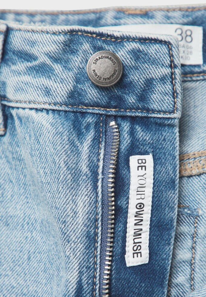 D92 Jeans med rett, Wide Leg-modell