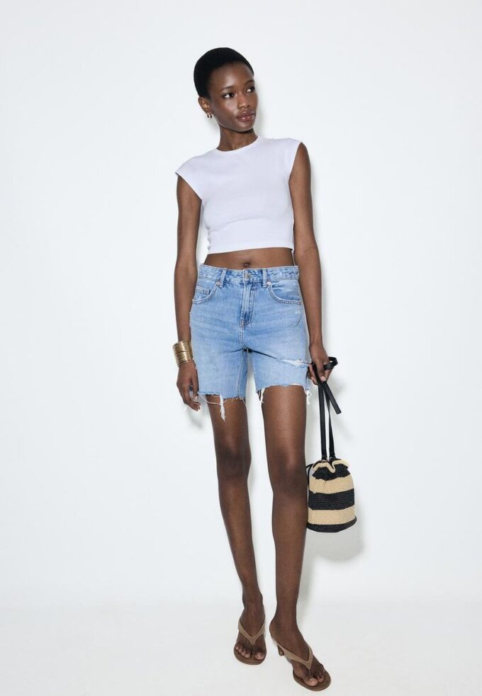 D93 Lange denim Shorts