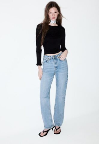 D98 Jeans med rett ben