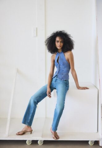 D98 Jeans med rett ben