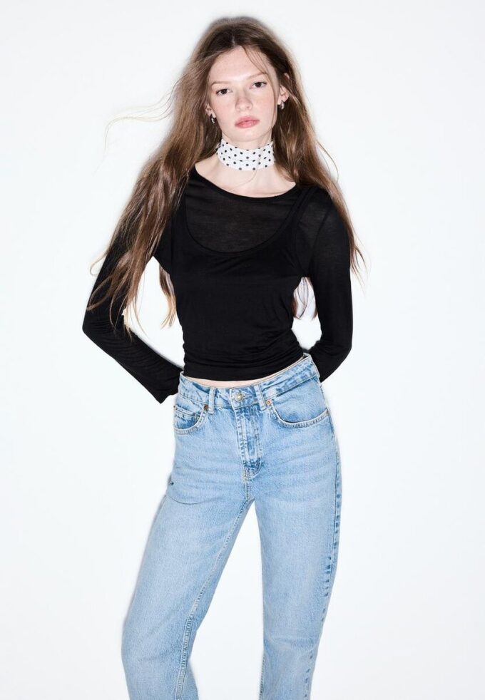 D98 Jeans med rett ben