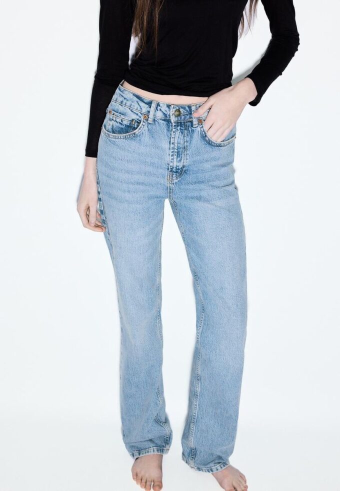 D98 Jeans med rett ben