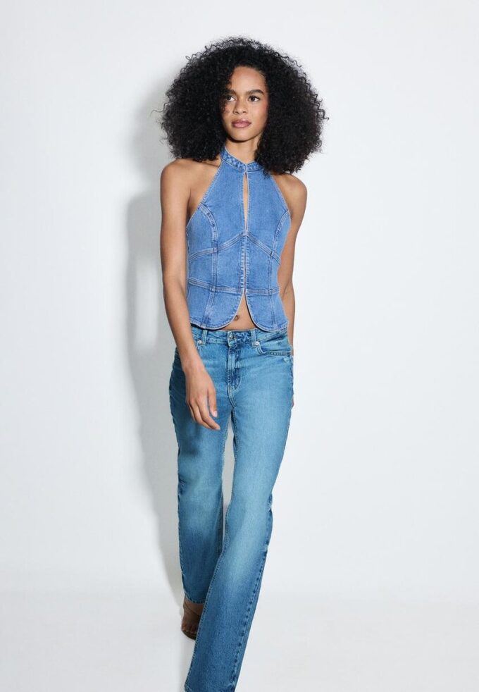 D98 Jeans med rett ben