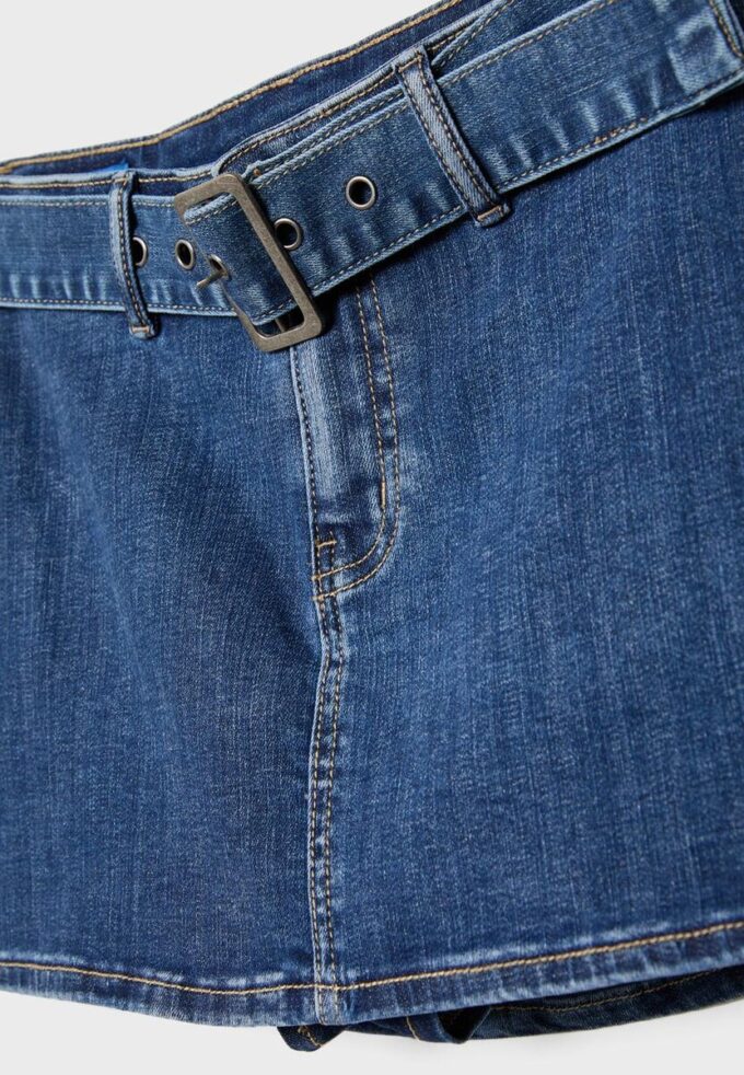 Denimskort med belte