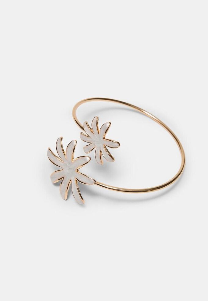 Dobbel blomsterarmbånd i emalje