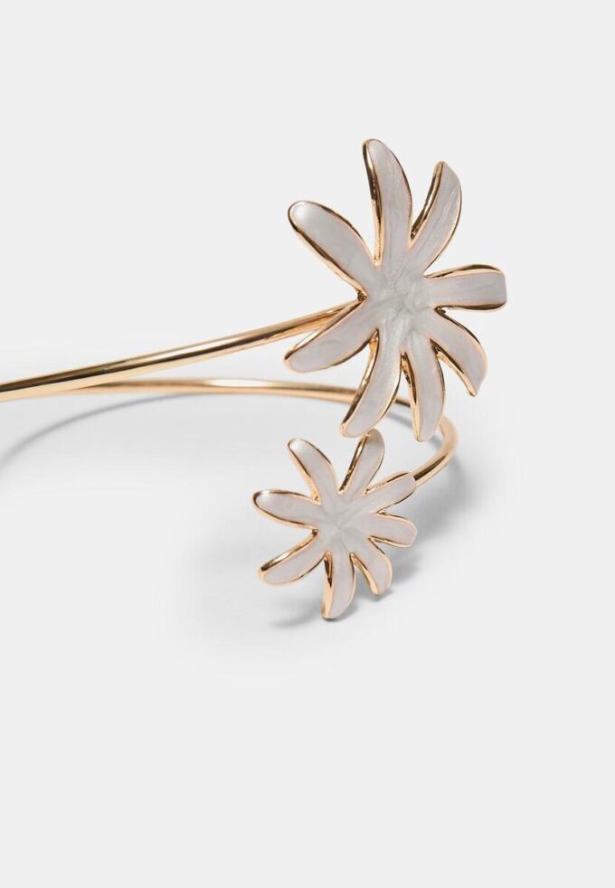 Dobbel blomsterarmbånd i emalje