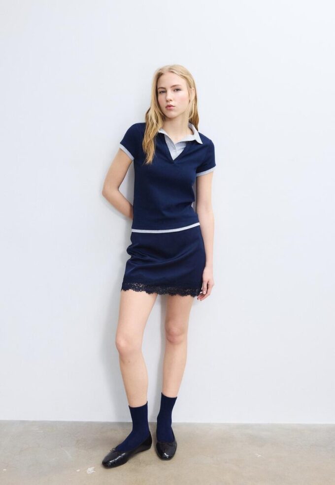 Dobbeltsidig kortærmet polo-T-skjorte