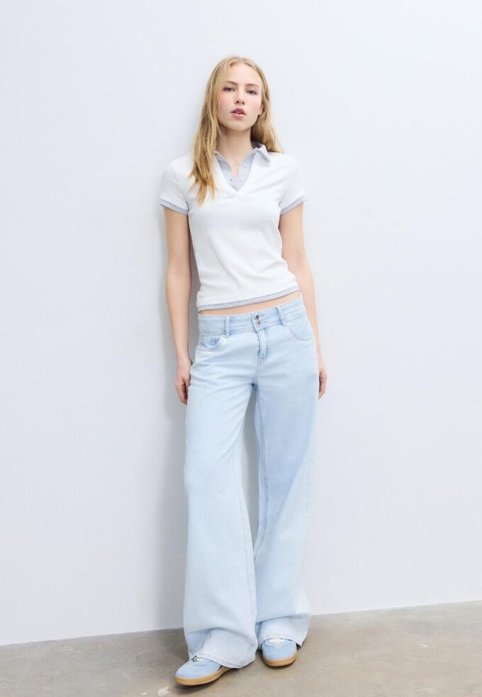 Dobbeltsidig kortærmet polo-T-skjorte