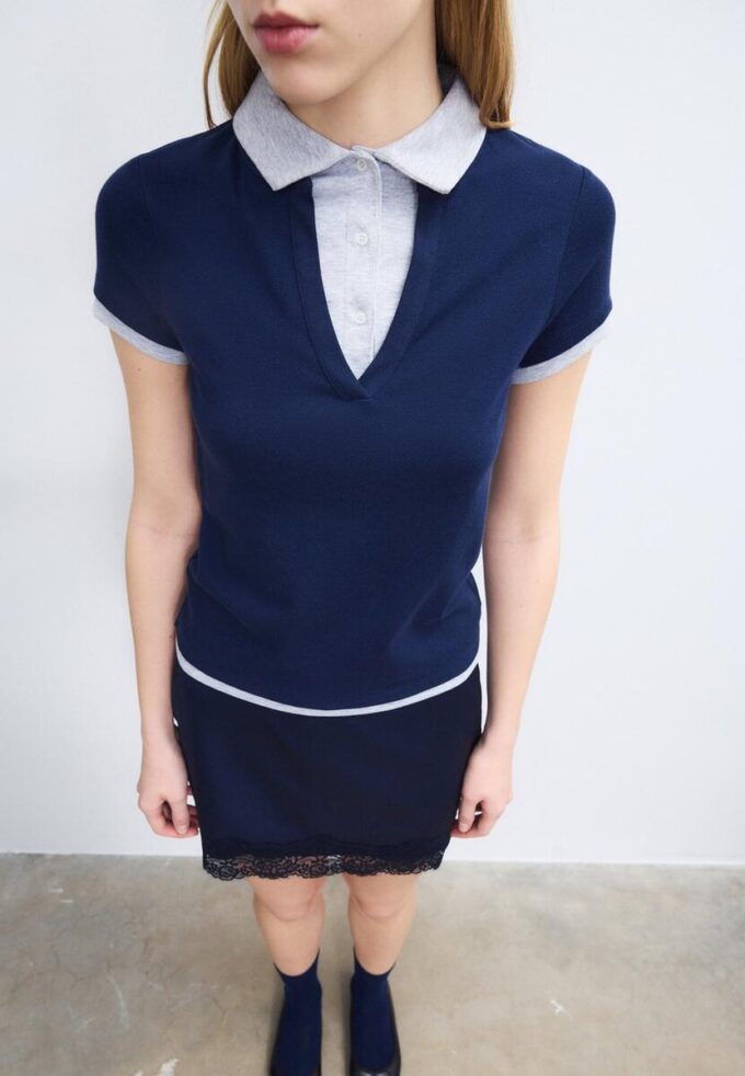 Dobbeltsidig kortærmet polo-T-skjorte