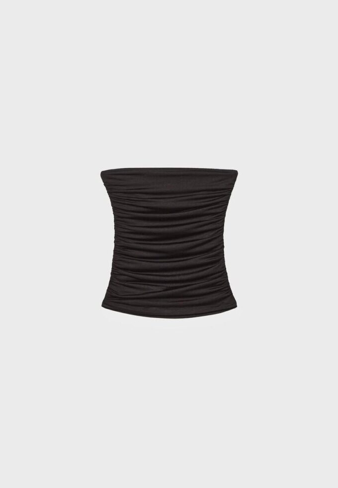 Drapert bandeau-top med V-utskjæring