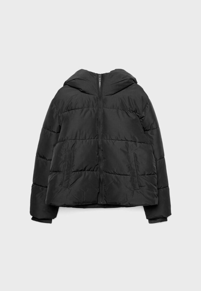 Enkel dunjakke med hette