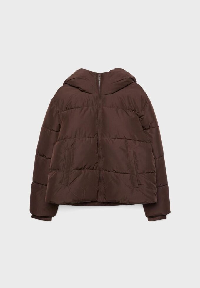 Enkel dunjakke med hette