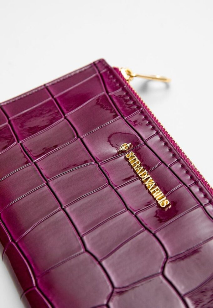 Enkel pung i krokodilleimitasjon