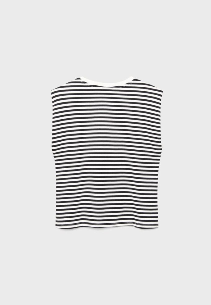 Enkel stripet T-skjorte med polstrede skuldre som basisplagg