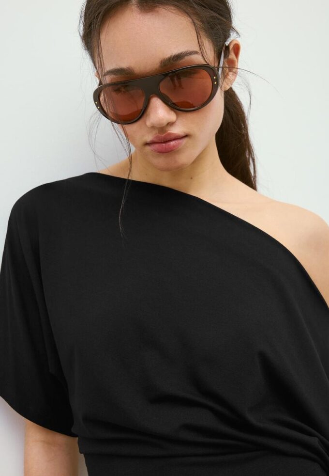 Enkel T-skjorte med flagermusermmer