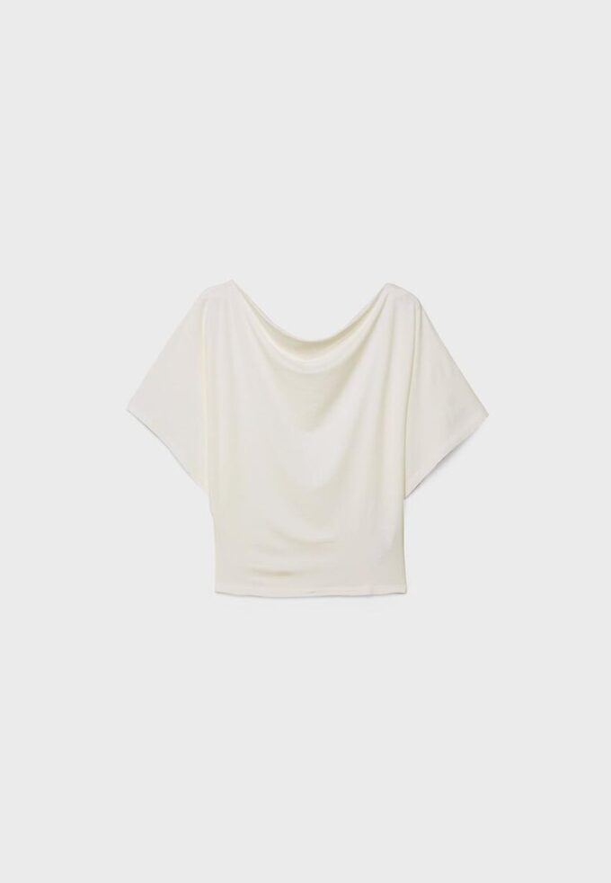 Enkel T-skjorte med flagermusermmer