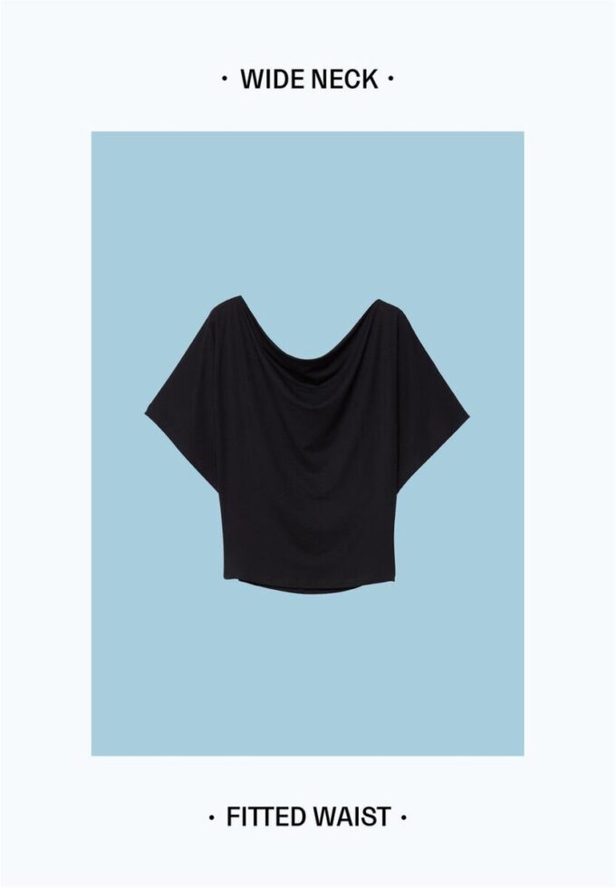 Enkel T-skjorte med flagermusermmer