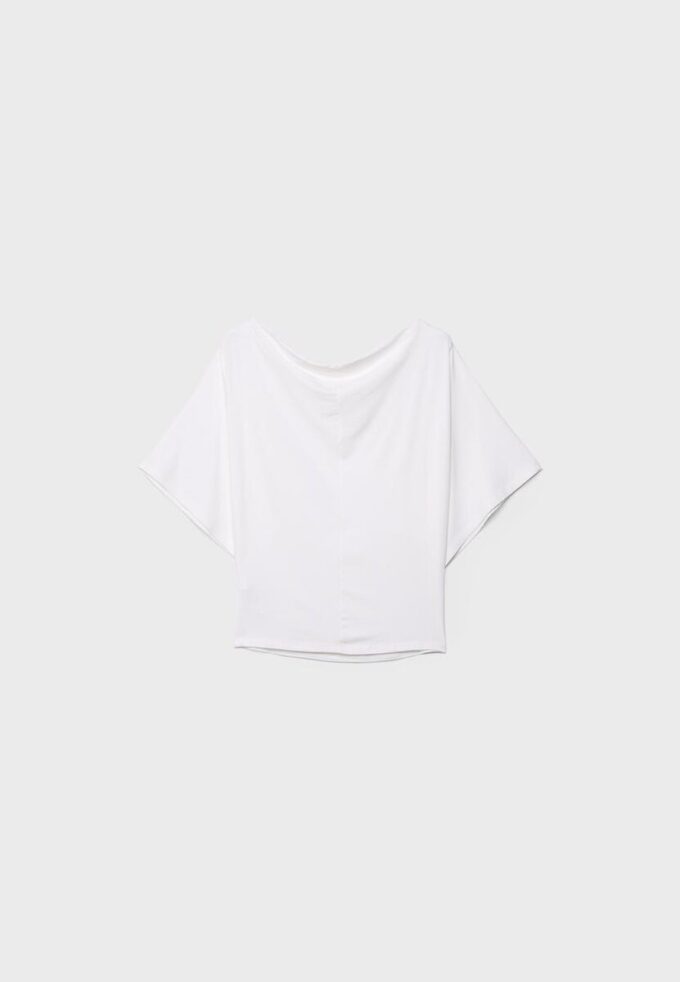 Enkel T-skjorte med flagermusermmer