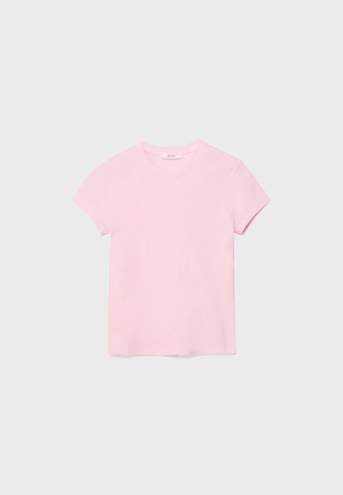 Enkel T-skjorte med korte ermer og rund hals