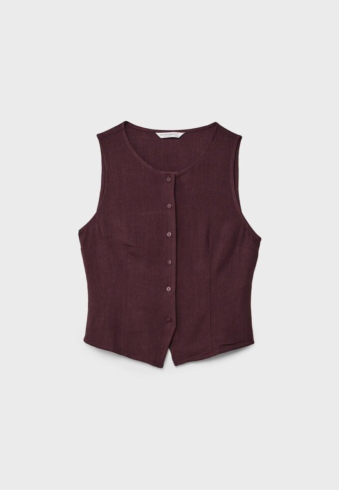 Ermeløs topp med knapper