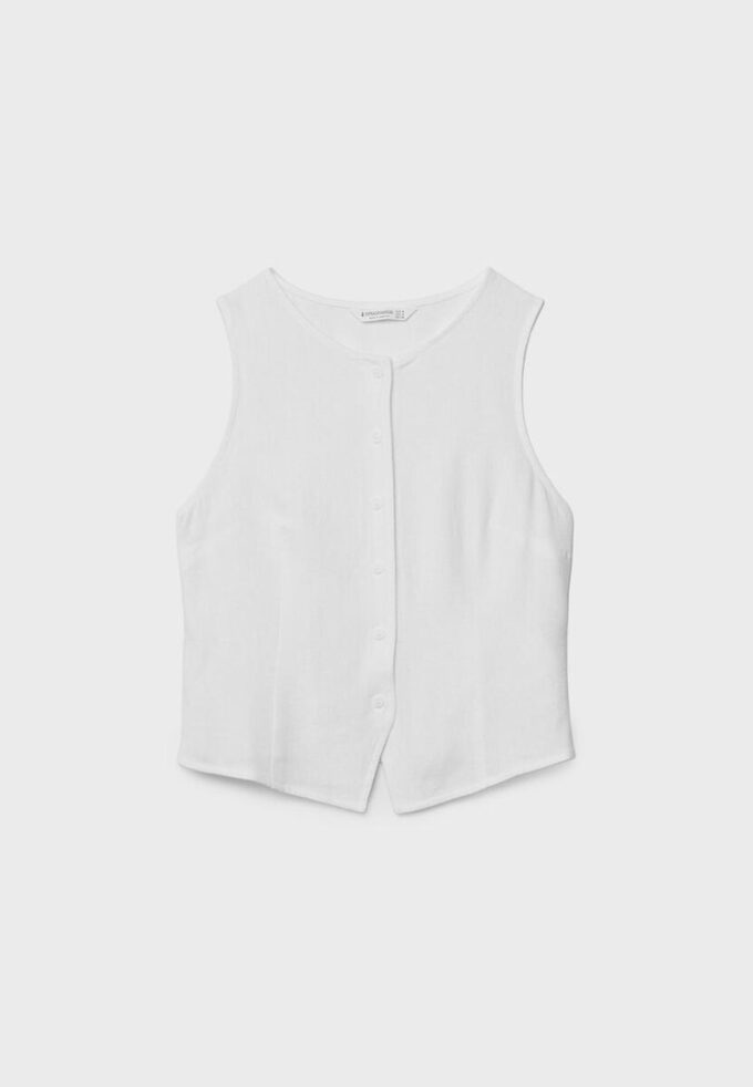 Ermeløs topp med knapper