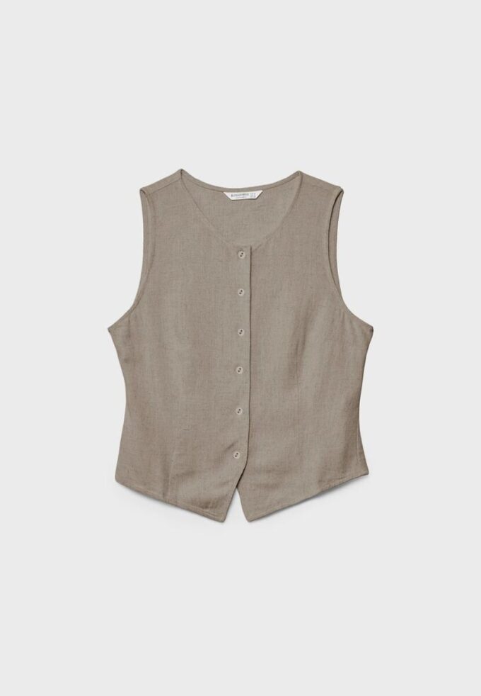 Ermeløs topp med knapper