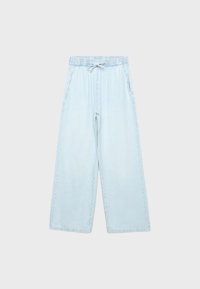 Flytende denimbukser med snøring