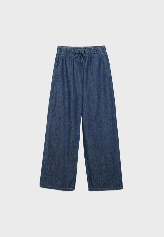 Flytende denimbukser med snøring