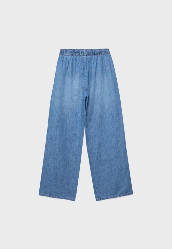 Flytende denimbukser med snøring